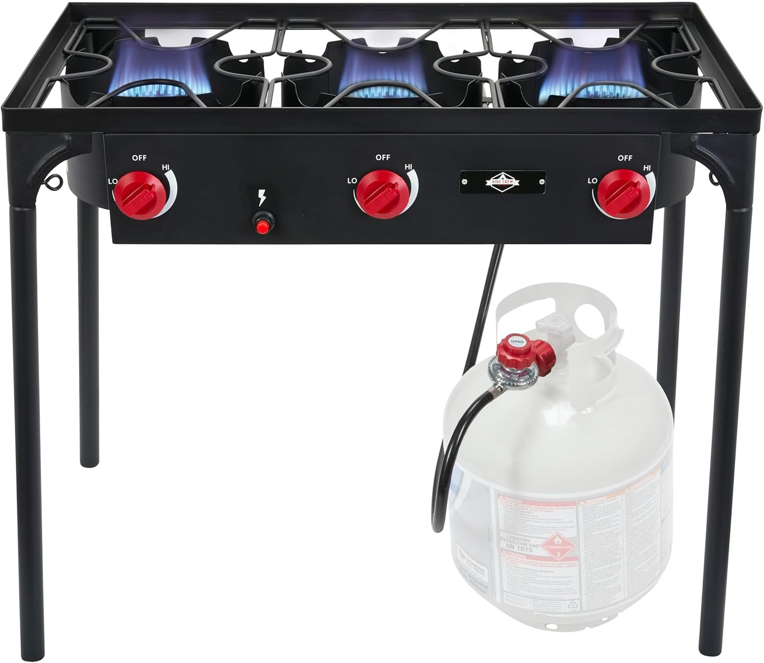 Portable 3-Burner Outdoor Gas Stove | 225,000 BTU with Blue Flame Control