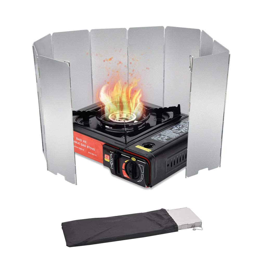 10/12/16 Plates Stove Windscreen, Aluminum Stove Windshield with Drawstring Bag