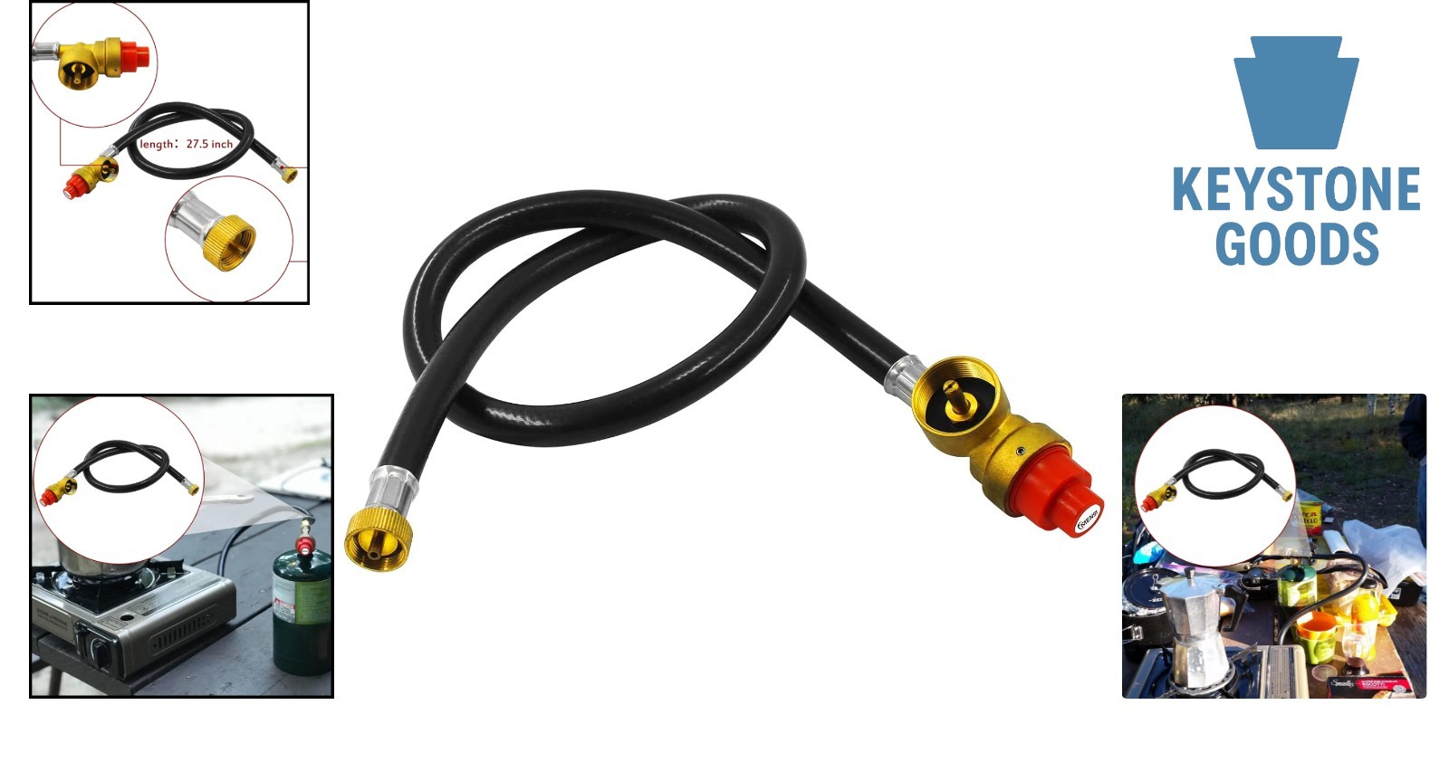 26.5-Inch Propane/Butane Gas Stove Regulator & Hose Kit for Camping