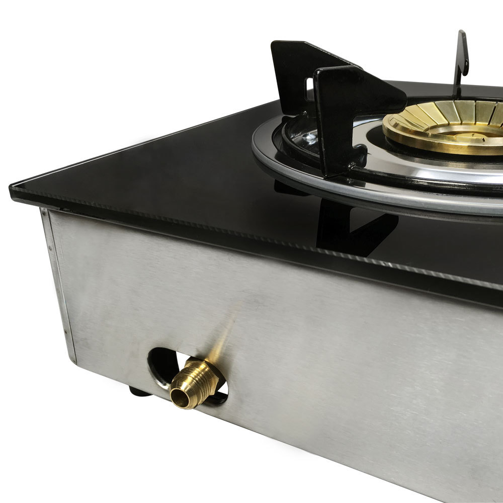 12 x 14″ Single Propane Gas Stove 1 Burner Tempered Glass Cooktop Auto Ignition