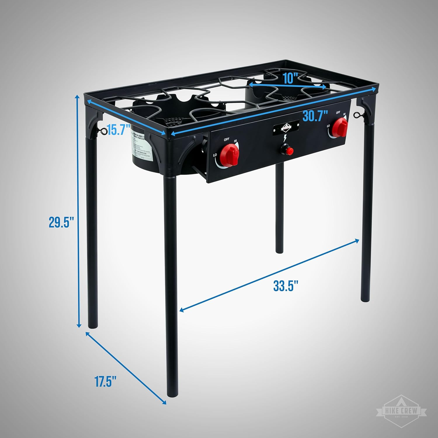 Portable 3-Burner Outdoor Gas Stove | 225,000 BTU with Blue Flame Control