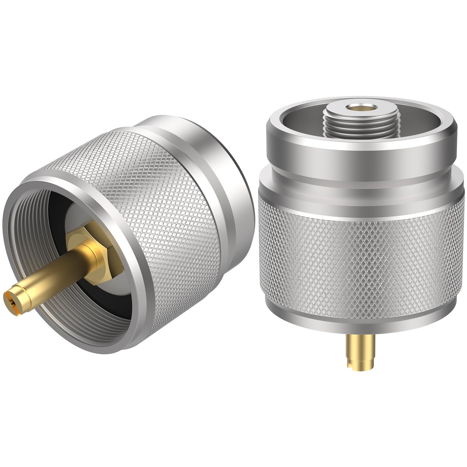 2 Pcs Camping Stove Adapter Propane Canister Converter Propane Small Tank Input