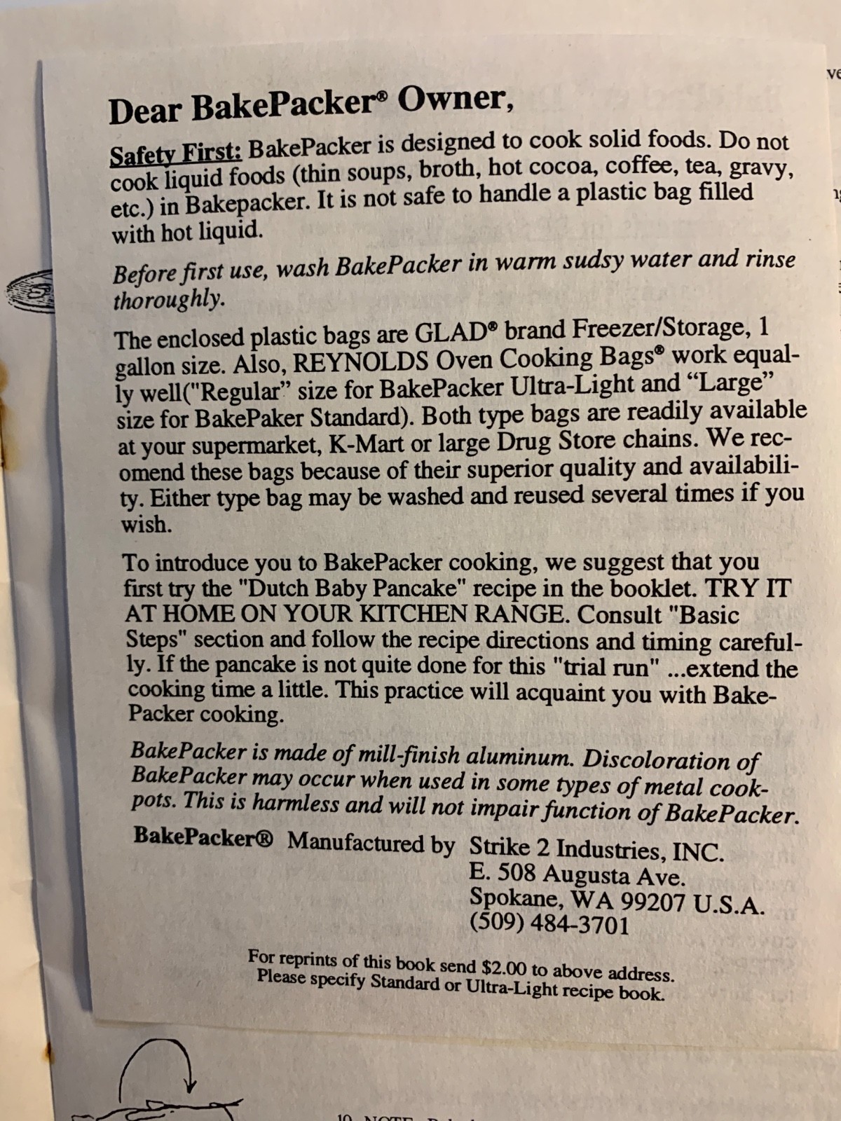 Vintage “BakePacker” Standard outdoor cookware for the outdoors person