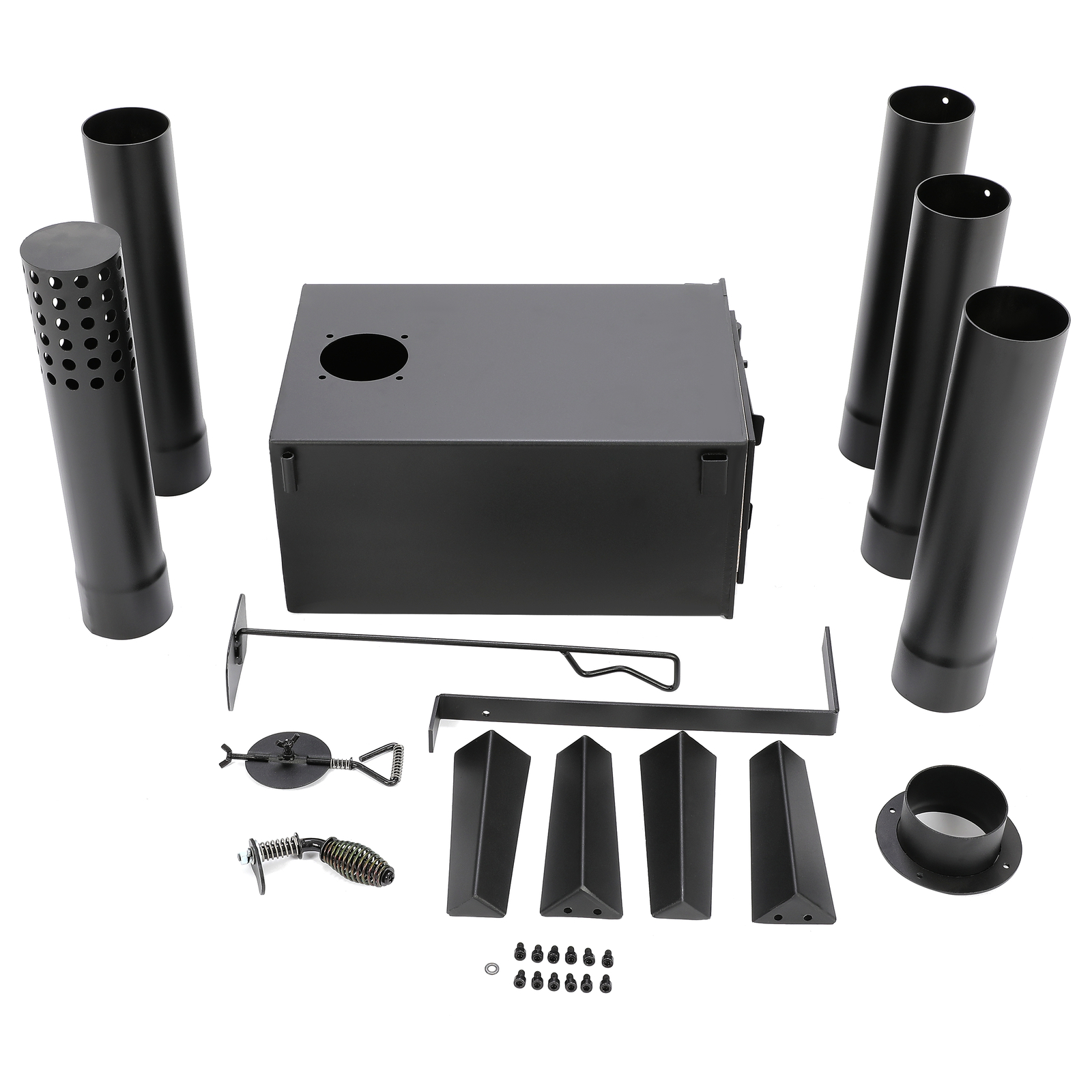 Steel Outdoor Wood Burning Stove for Cooking Hiking with Chimney Pipe Portable