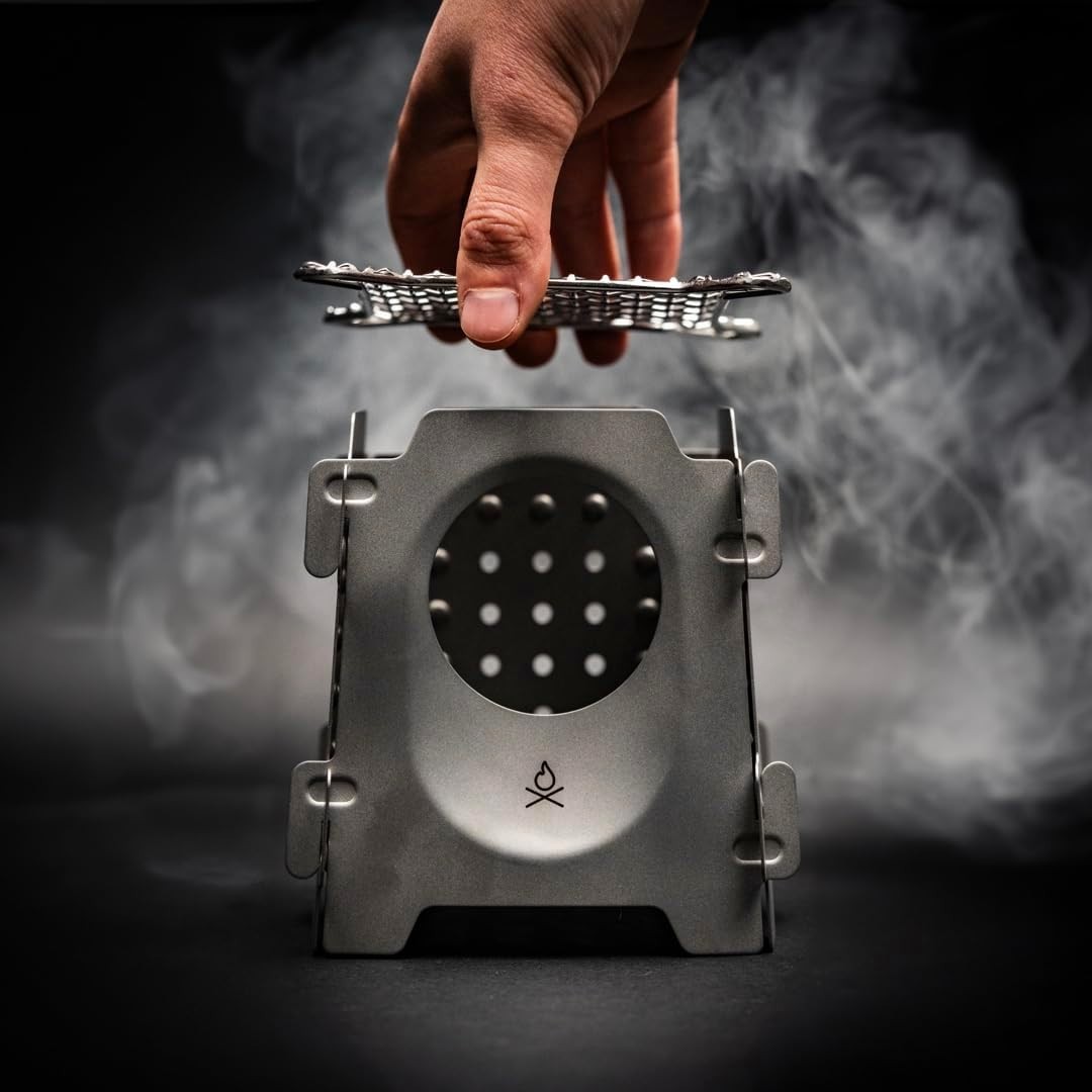 üBerleben Stöker: Compact Flatpack Wood Stove, 18oz, 304 Steel, Fuel-Free Hiking