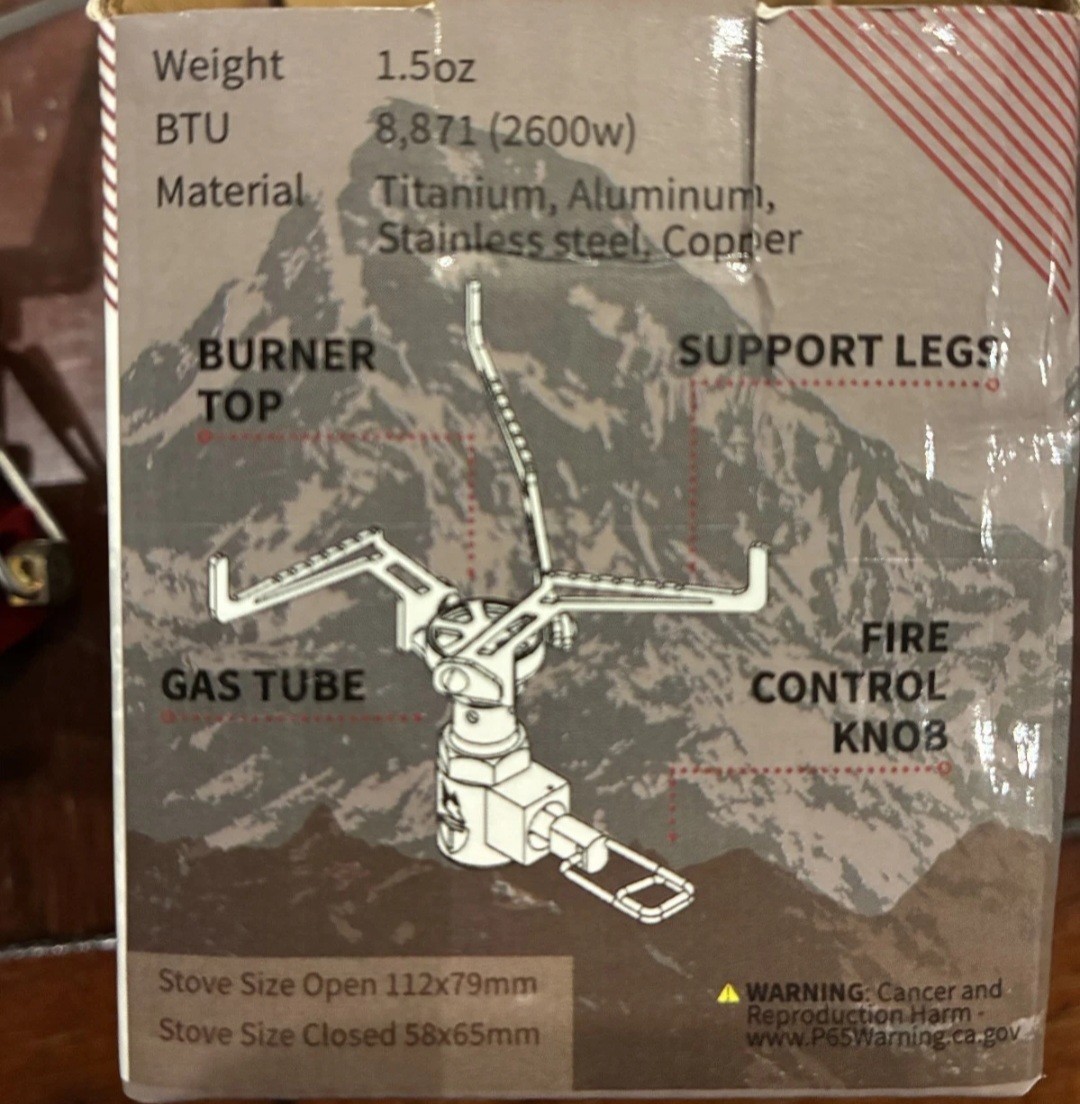 Thiessens Lite Camp Rapid Titanium Stove Portable Gas 8,871 BTU MPN 58220