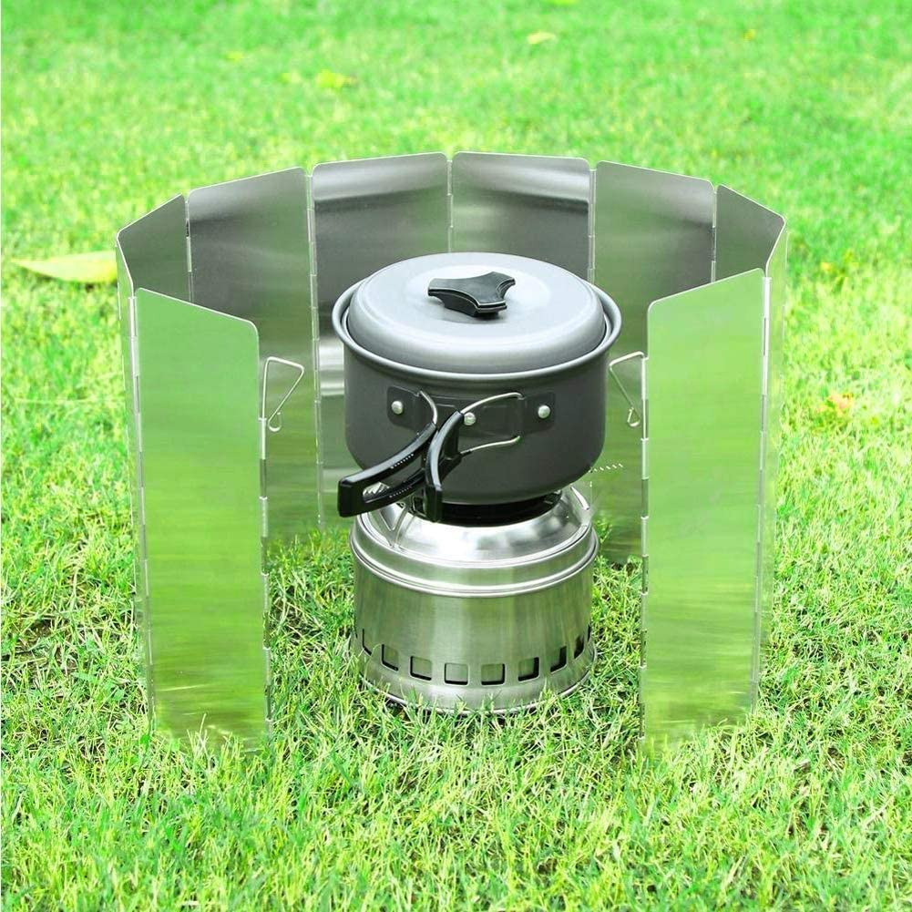 Foldable Camping Stove Windscreen -Aluminum Camping Stove Wind Shield -Camping W