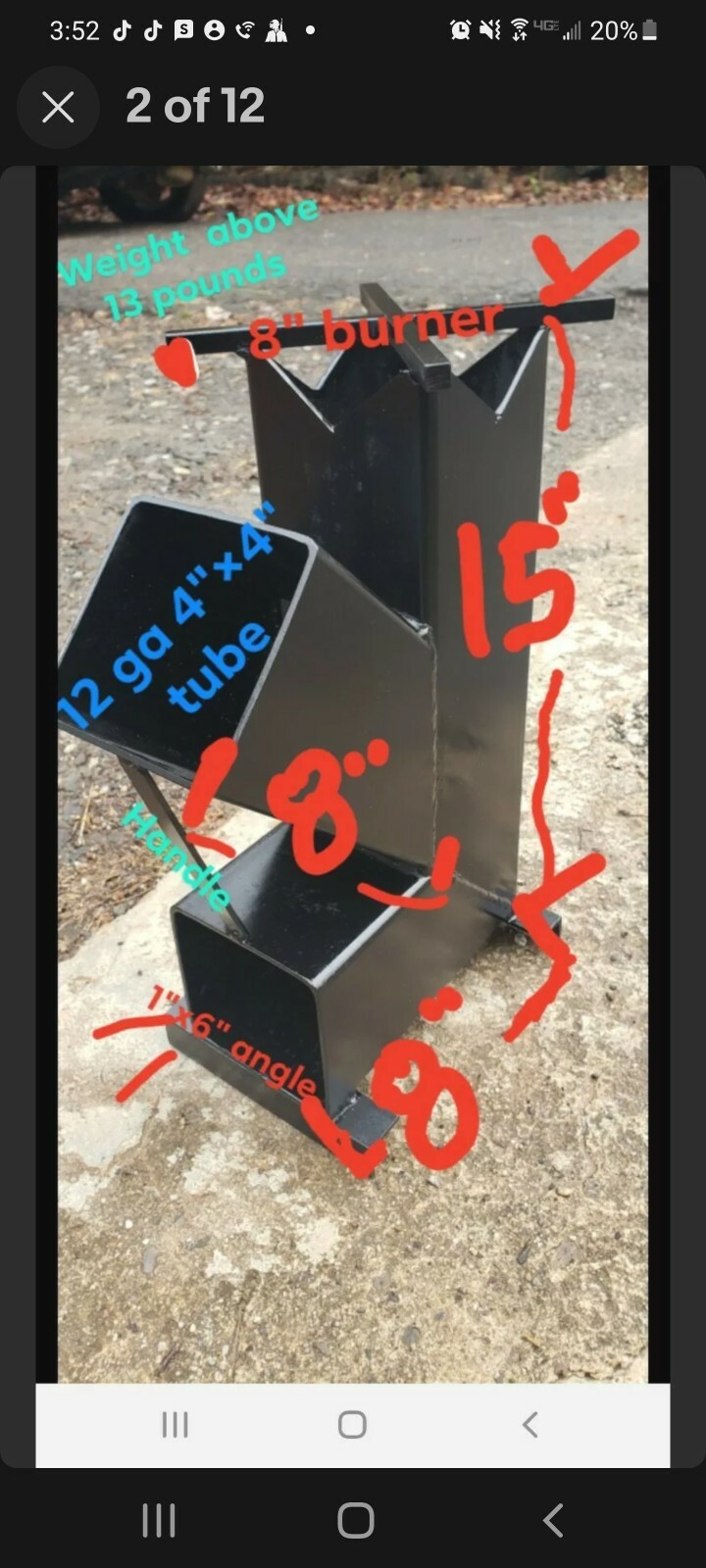 rocket stove camping Stove