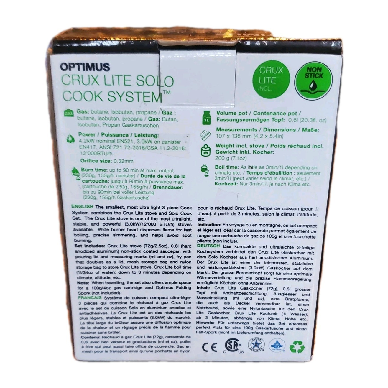Optimus Crux Lite Solo Portable Folding Camping & Backpacking Stove – 8019749