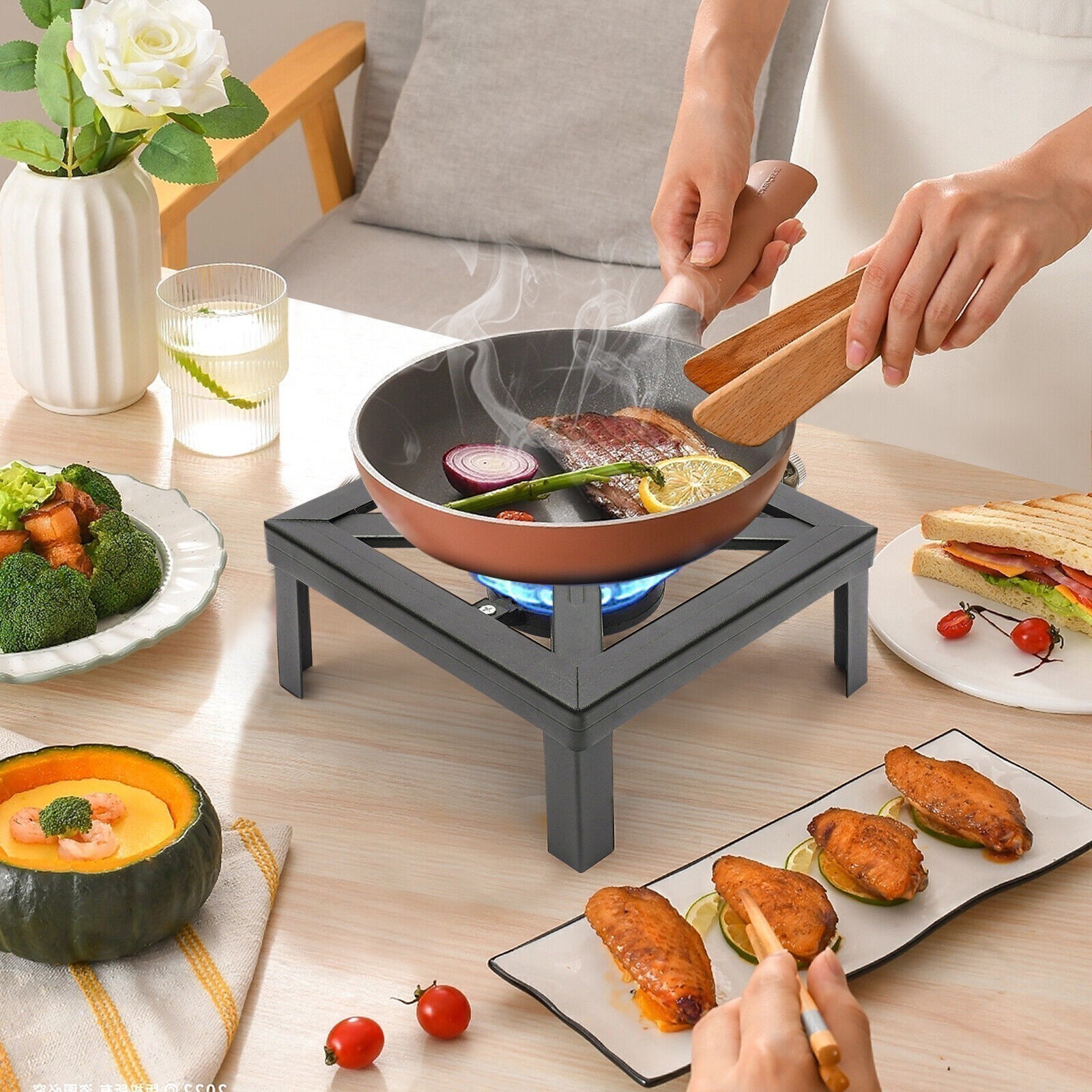 High Output Propane Outdoor Burner Single Stove Heavy Duty Camping Cooking Gas