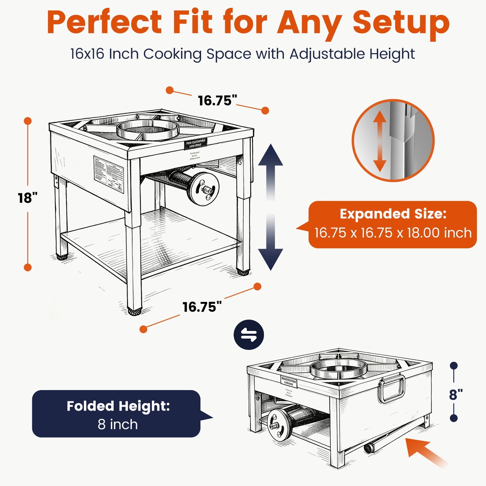 ARC Single Burne Propane Stove Stainless Steel Outdoor Burner with Foldable Legs