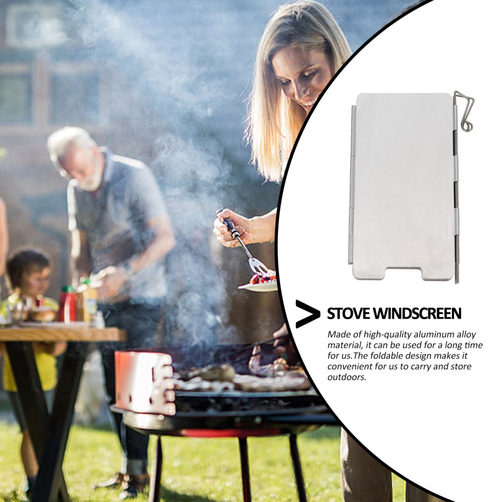 2 Sets Camping Burner Windshield Outdoor Cooker Screen BBQ Lightweight
