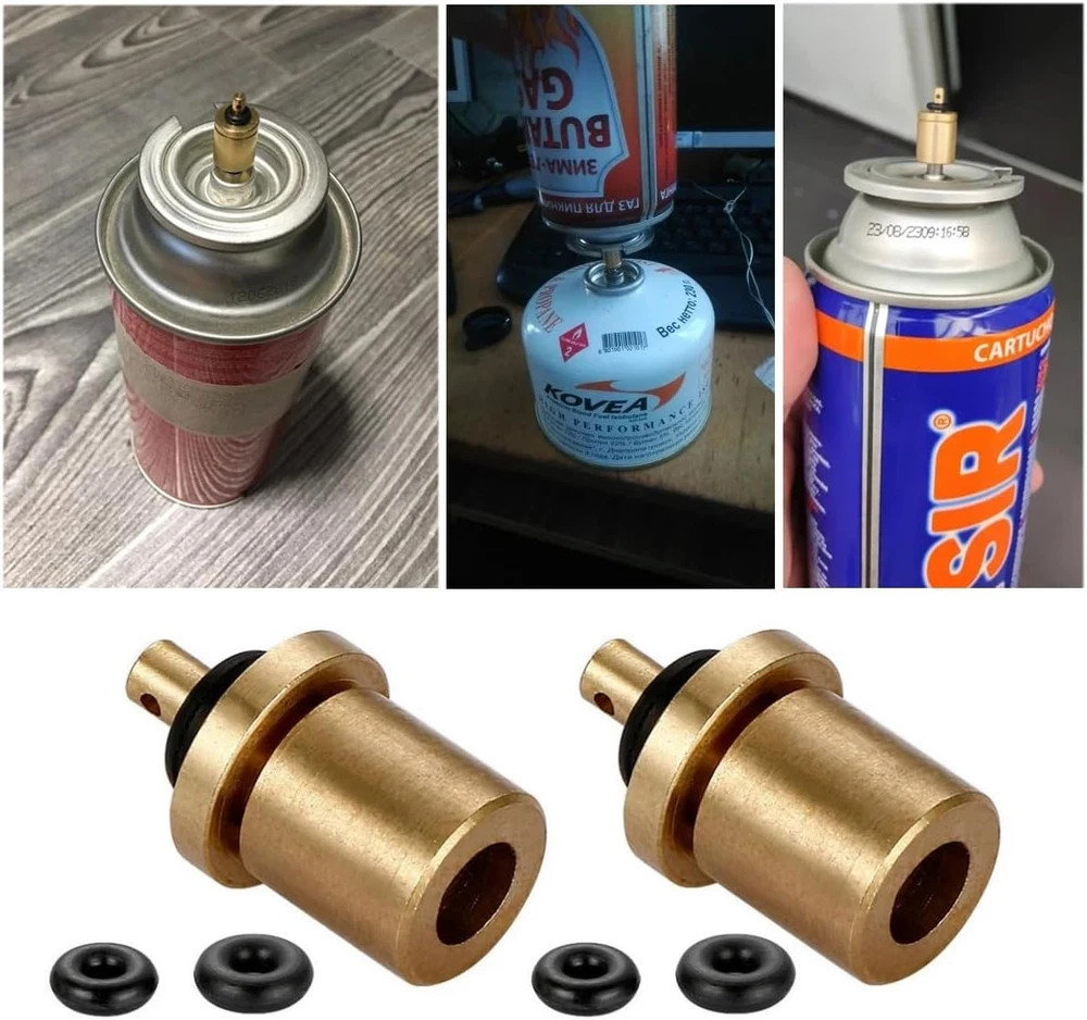 3 Pack Gas Refill Adapter Nozzle Valve Connector for Butane Tank Cartridge