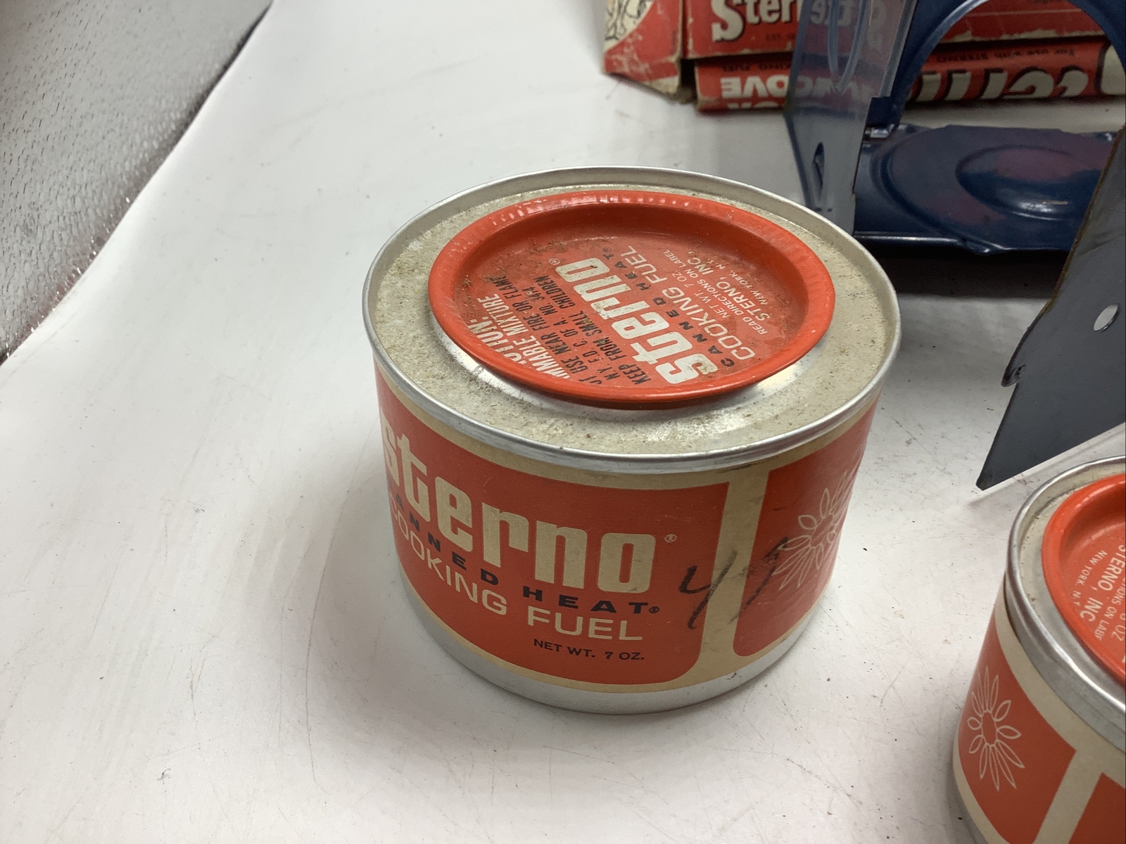 Bundle Vintage Sterno Folding Cook Stove No. 33 w/ Box and 4 cans cooking fuel