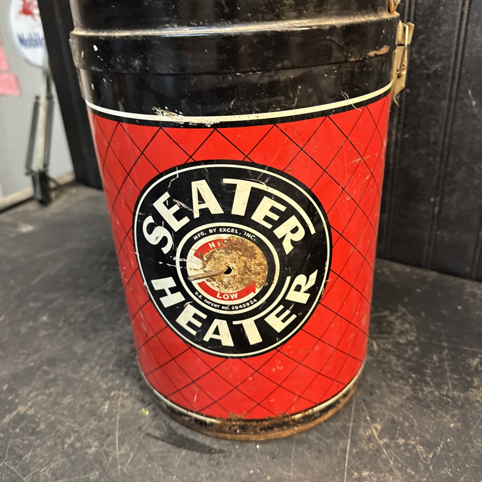 Vintage Seater Heater hunting fishing stove seat by EXCEL Co. 14.5in x9in