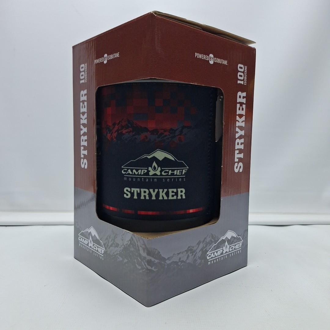 NEW Camp Stove Chef Mountain Series Stryker 100 Isobutane, Black/Red, MS100