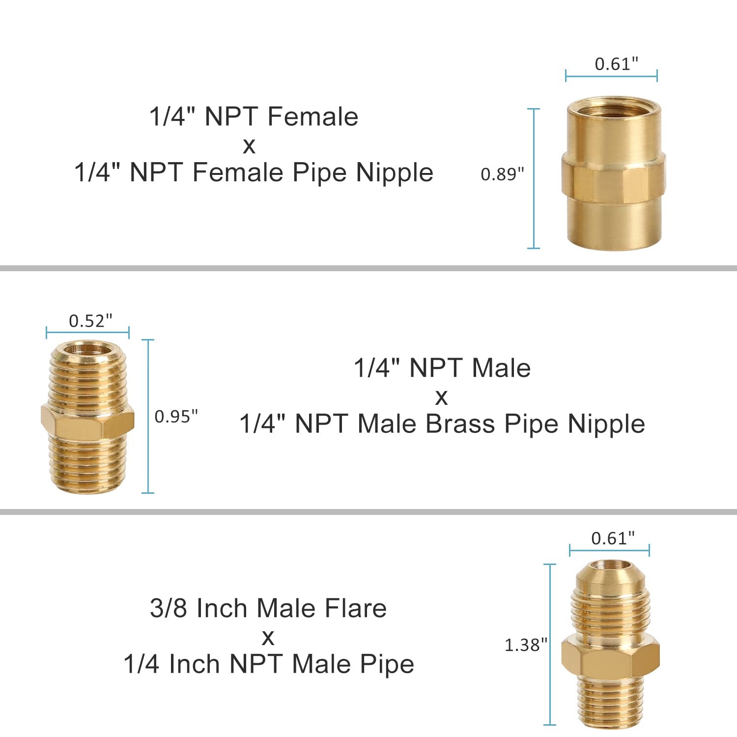 ATKKE RV Propane Quick Connect Fitting Adapter Valve, 1/4″ 7-Pieces, yellow