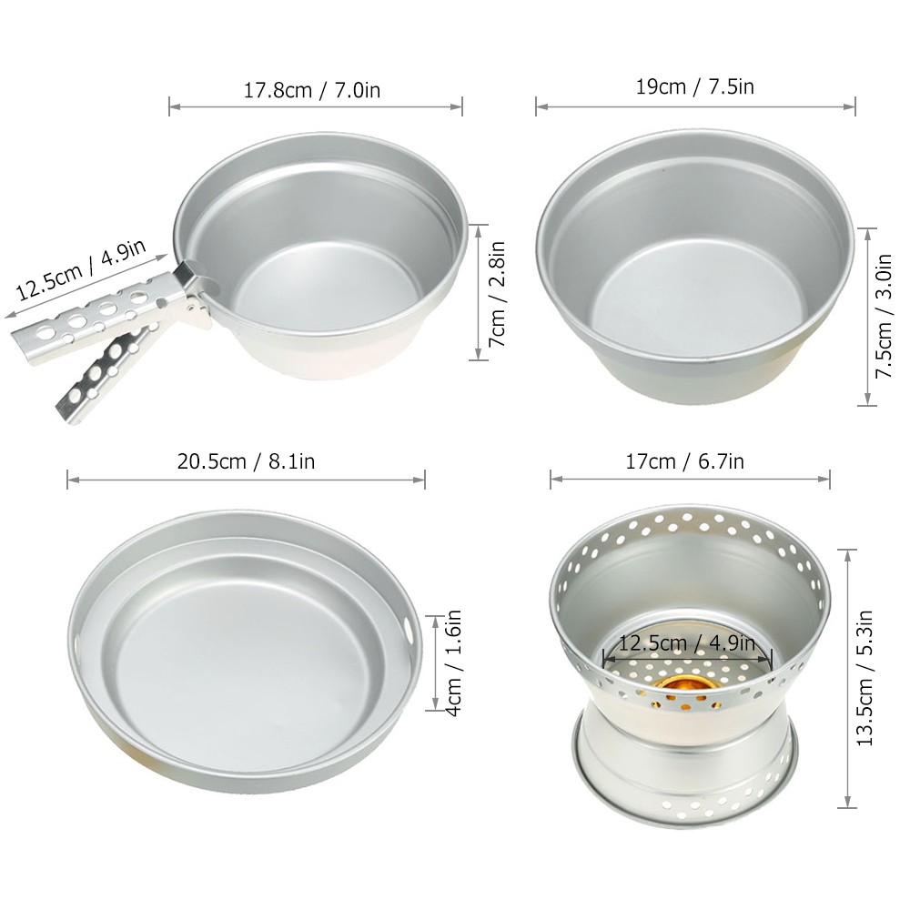 Portable Camping Cookware Mess Kit Alcohol Stove Burner With Stand P CYXK