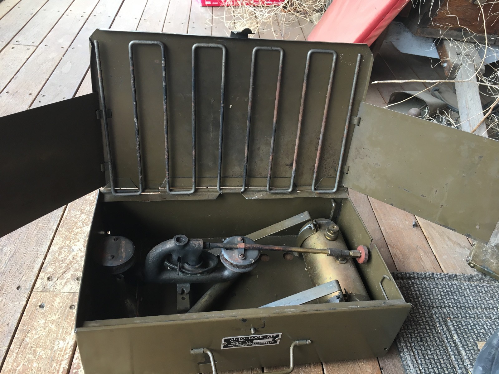 VINTAGE PRENTISS WABERS AUTO COOK KIT STOVE WITH BOX NO. 8 WITH PUMP