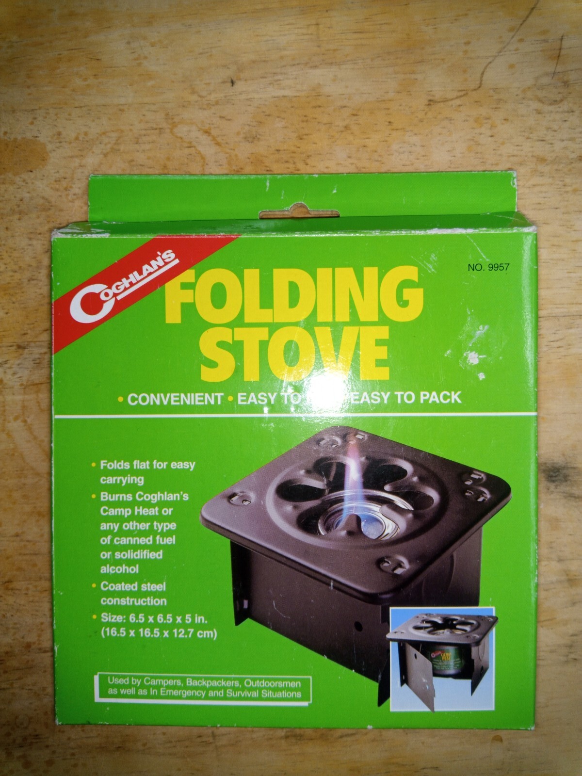 COGHLAN’S FOLDING EMERGENCY SURVIVAL STOVE STERNO TYPE FUEL CAMP HEAT STURDY