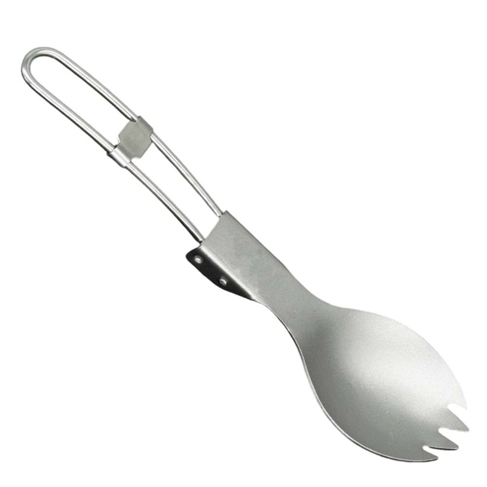 Pure Titanium Portable Fork and Spoon Set Lightweight 17.9g for Backpacking