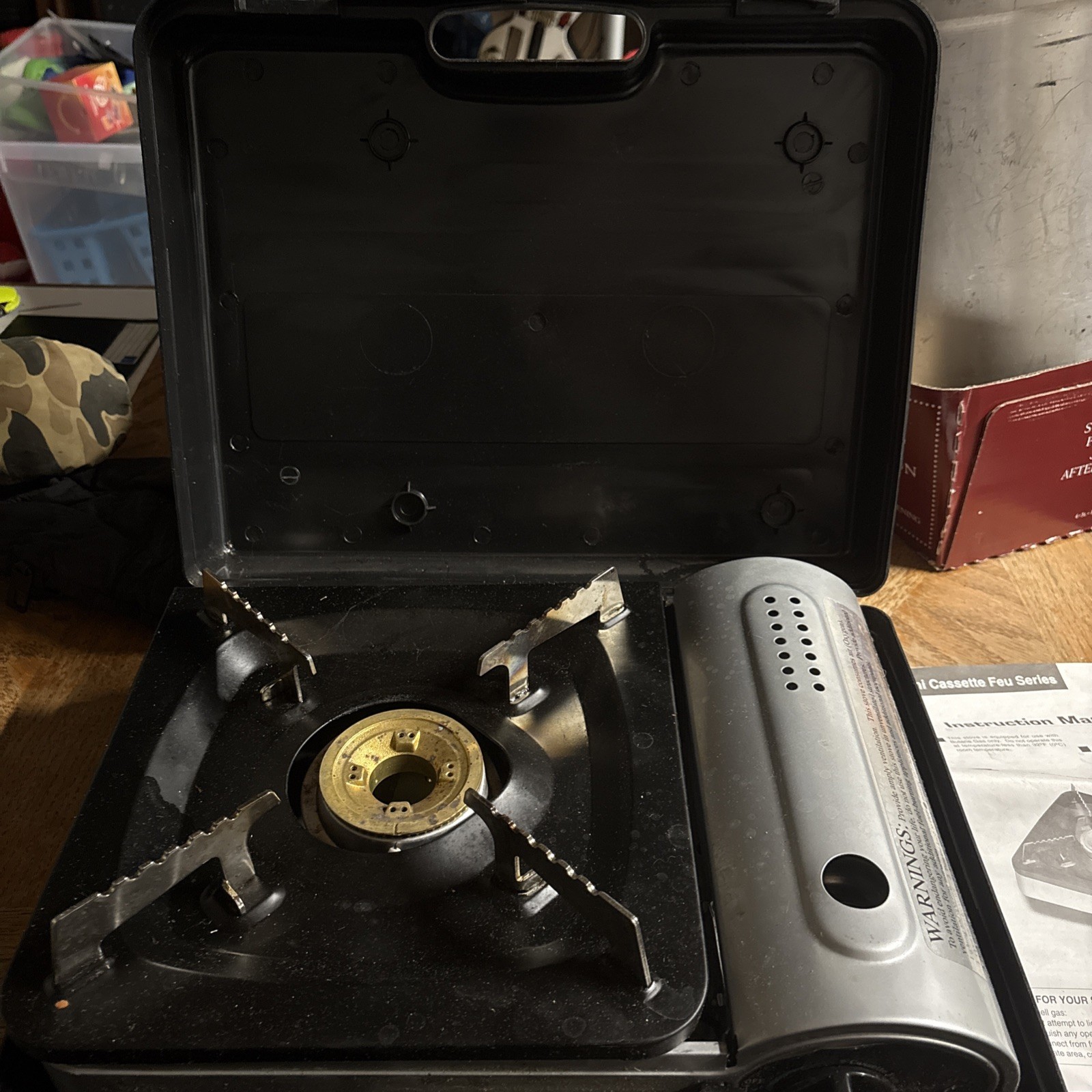 Iwatani Slim Silver Cassette Feu ZA-3 Portable Stove w Case