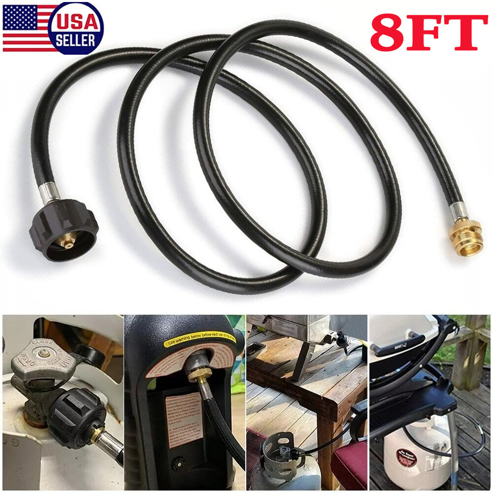 8FT Propane Adapter Hose LP Tank 1lb to 20lb Converter for QCC1 Type1 Gas Grill
