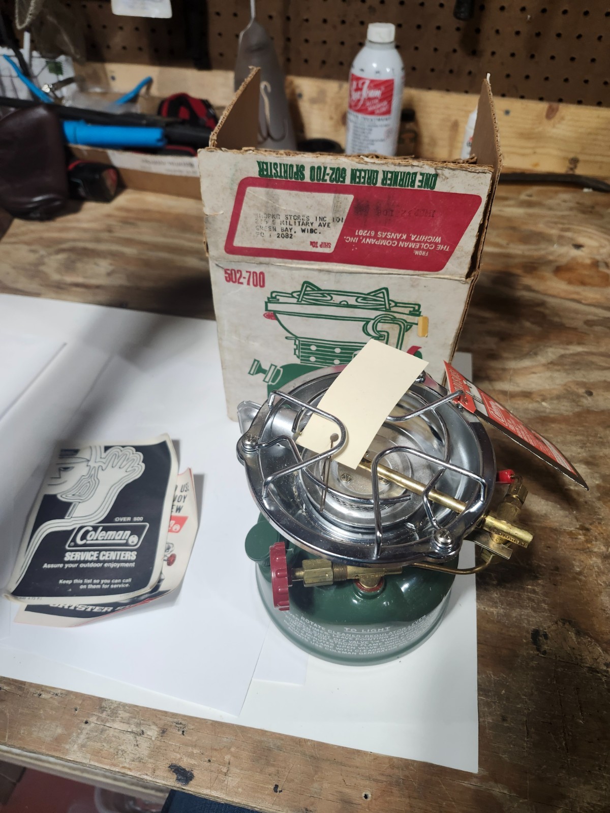 Coleman 502 Sportster Stove unused unfired in open box 6/73