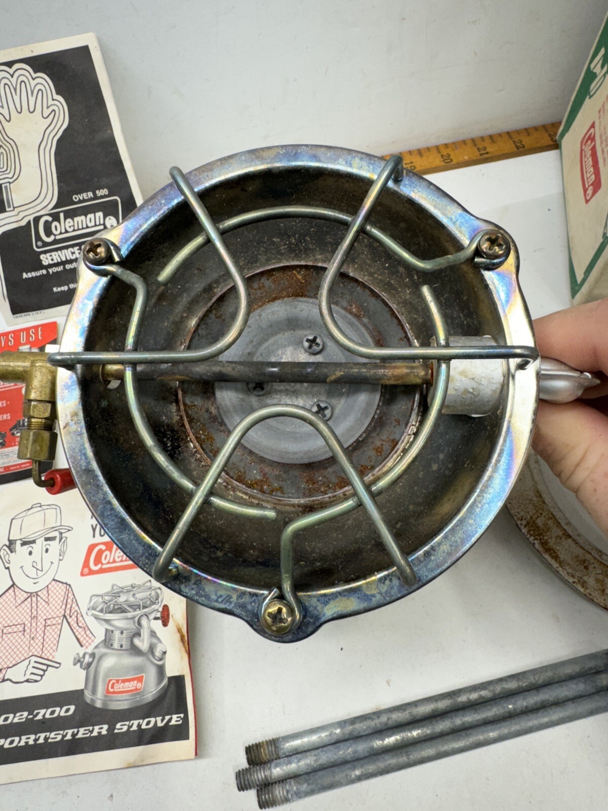 Vintage Coleman 502 Green Sportster Camp Stove With Box