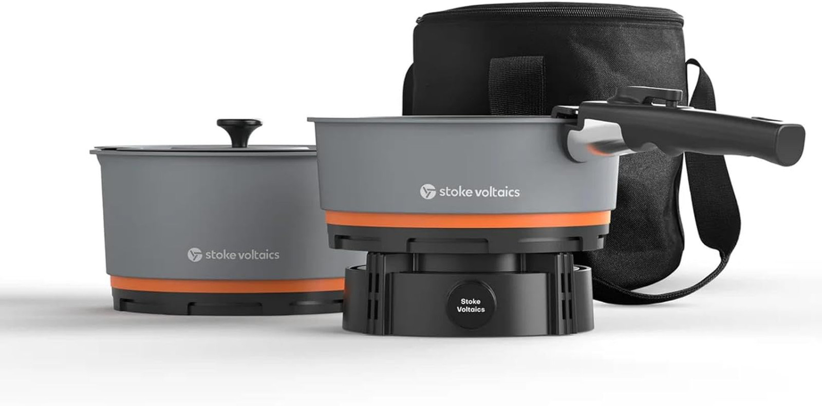 Nomad Cooking System with Bag, Electric Camping Stove 200-1000W with Pan & Pot,