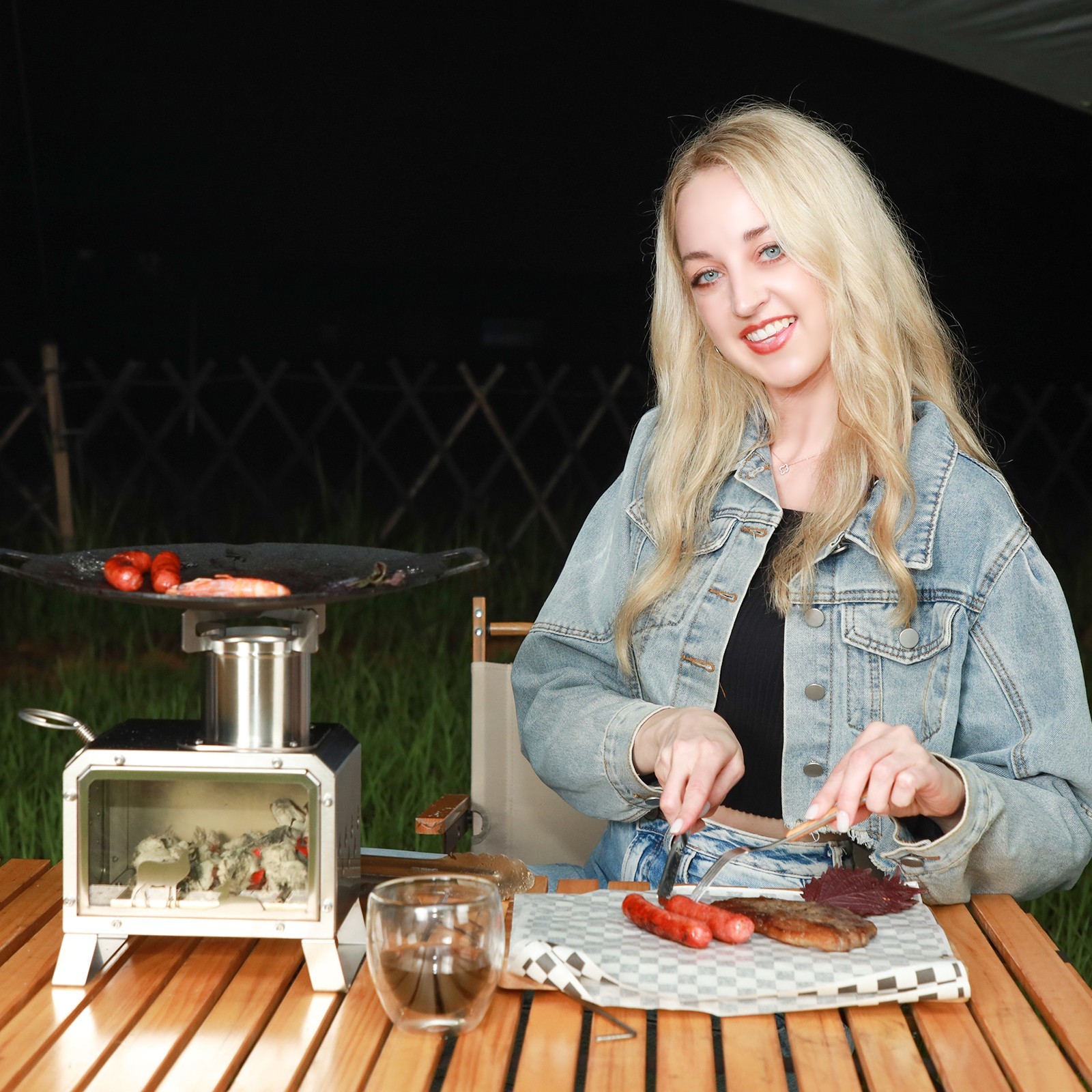 Portable Stainless Steel Camping Stove for Backpacking,Hiking,BBQ,Picnic Cooking