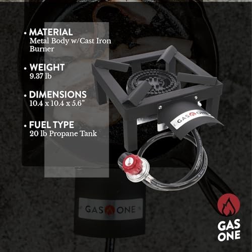 GasOne High Pressure Single Propane Burner with Guard