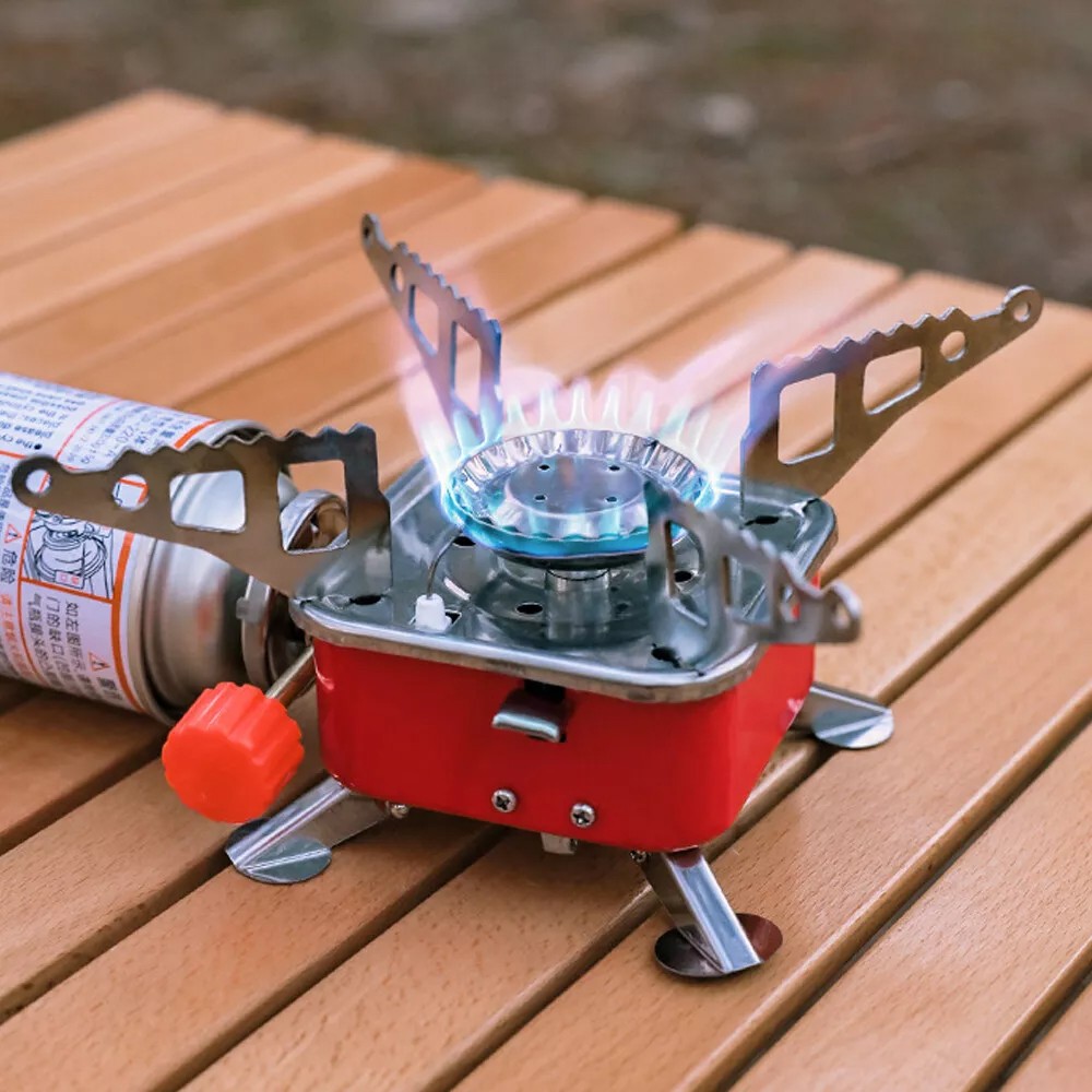 Portable Backpacking Gas Stove Outdoor Butane Hiking Picnic Burner Cookware