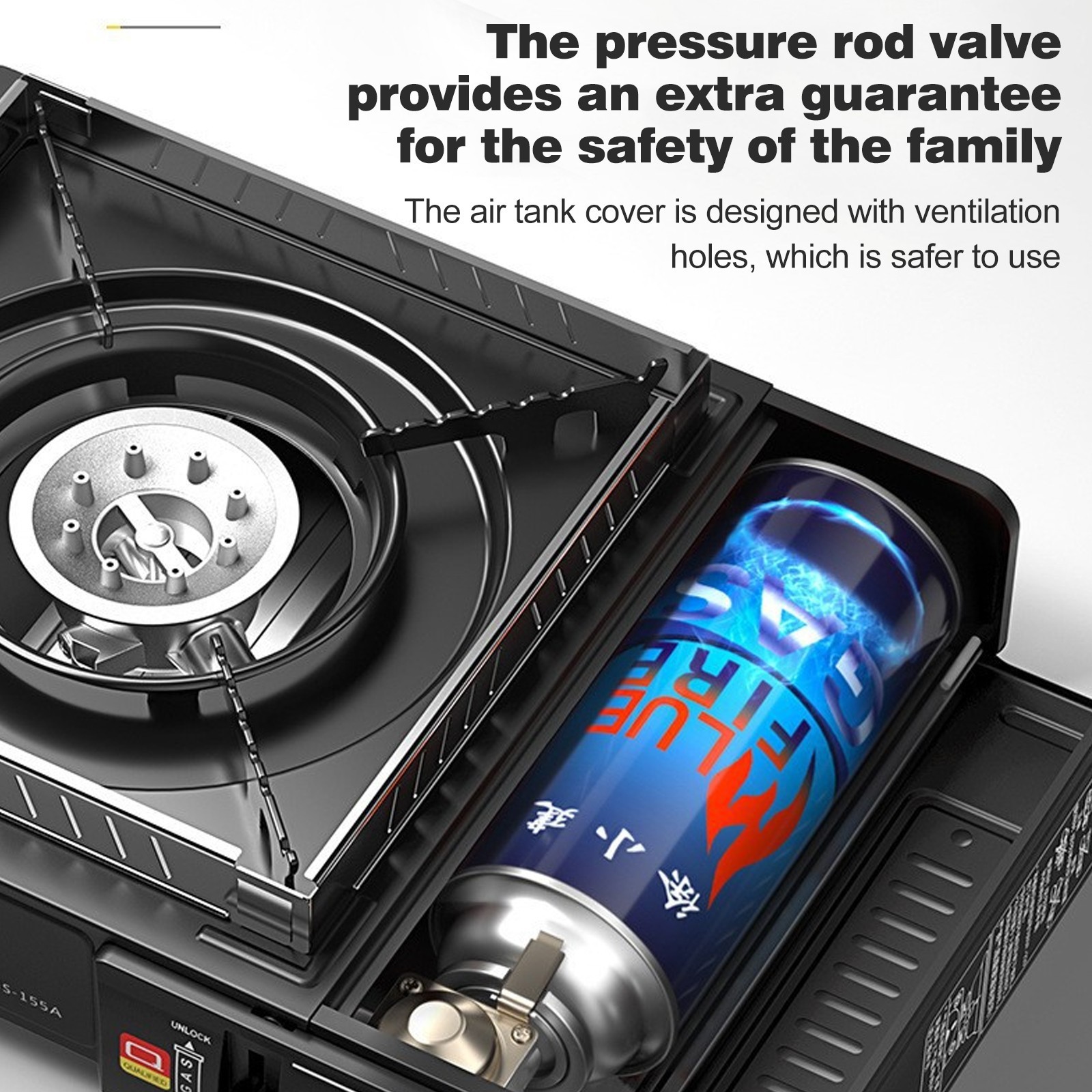 Portable Butane Gas Stove Cassette Furnace 3200W Outdoor Camping Cooker w/ Case
