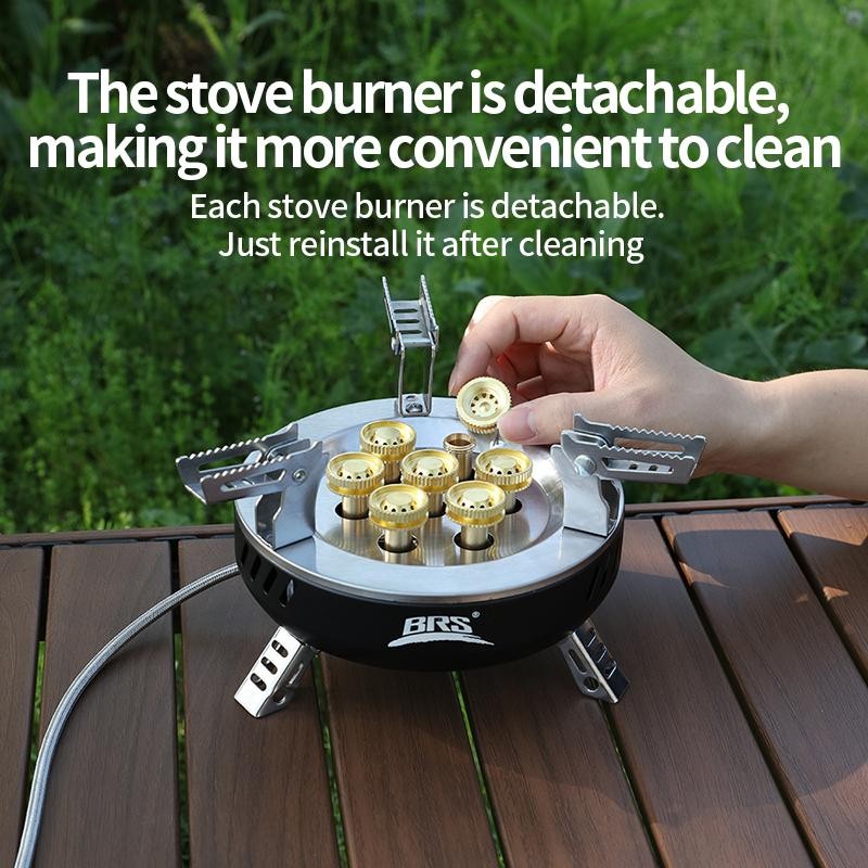 Brs 3/7-core Camping Gas Stove High Power Portable Tourist Burner Outdoor Electr