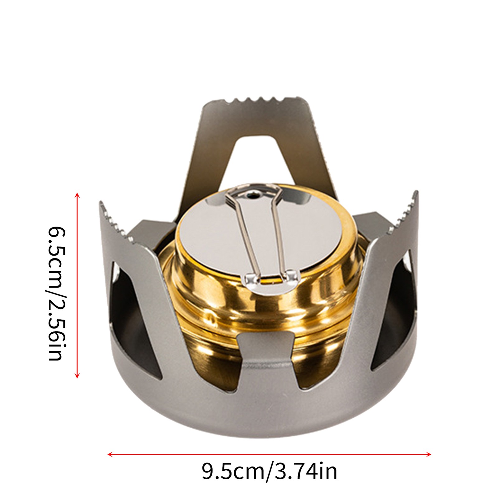 Mini Alcohol Stove Foldable Control Handle Compatible with Camping Cookware