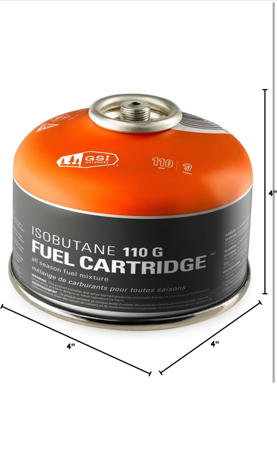 GSI Outdoors Isobutane Fuel Cartridge 110g (2pack)