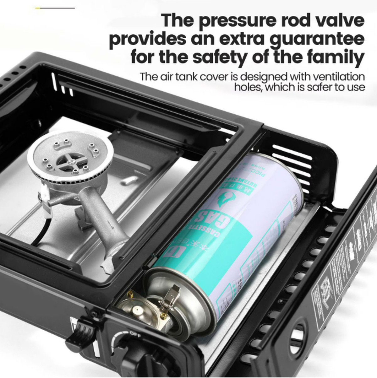 GVDV Portable Camping Stove, 1 Burner Butane Gas Stove w/ Updated Carrying Case