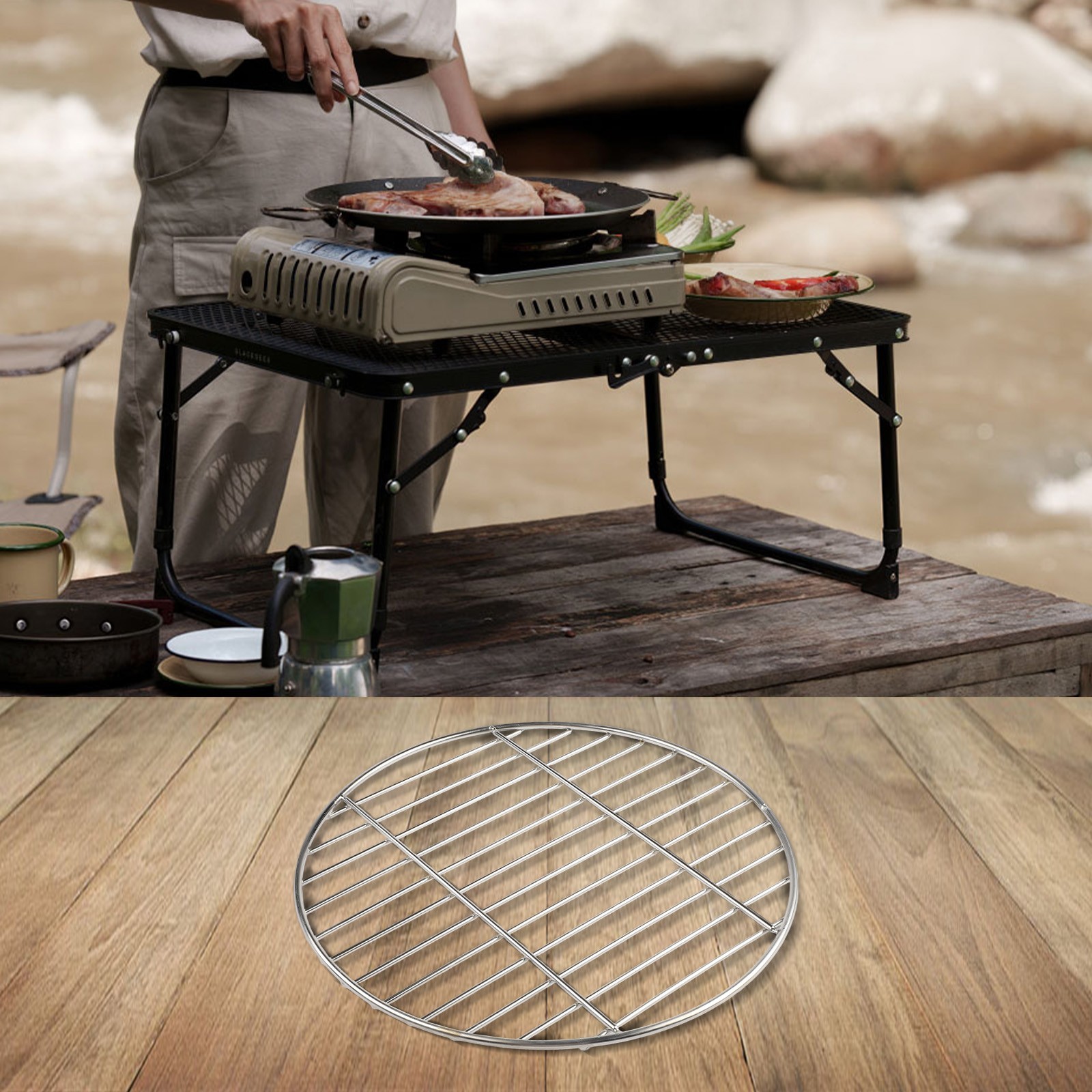 Stainless Steel Grilling Tray 30cm 35cm 40cm for Outdoor BBQ Gatherings