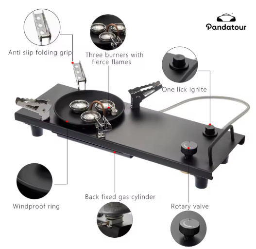 Pandatour Camping IGT 0.5UNT Gas Stove Folding Outdoor Camping Equipment Table