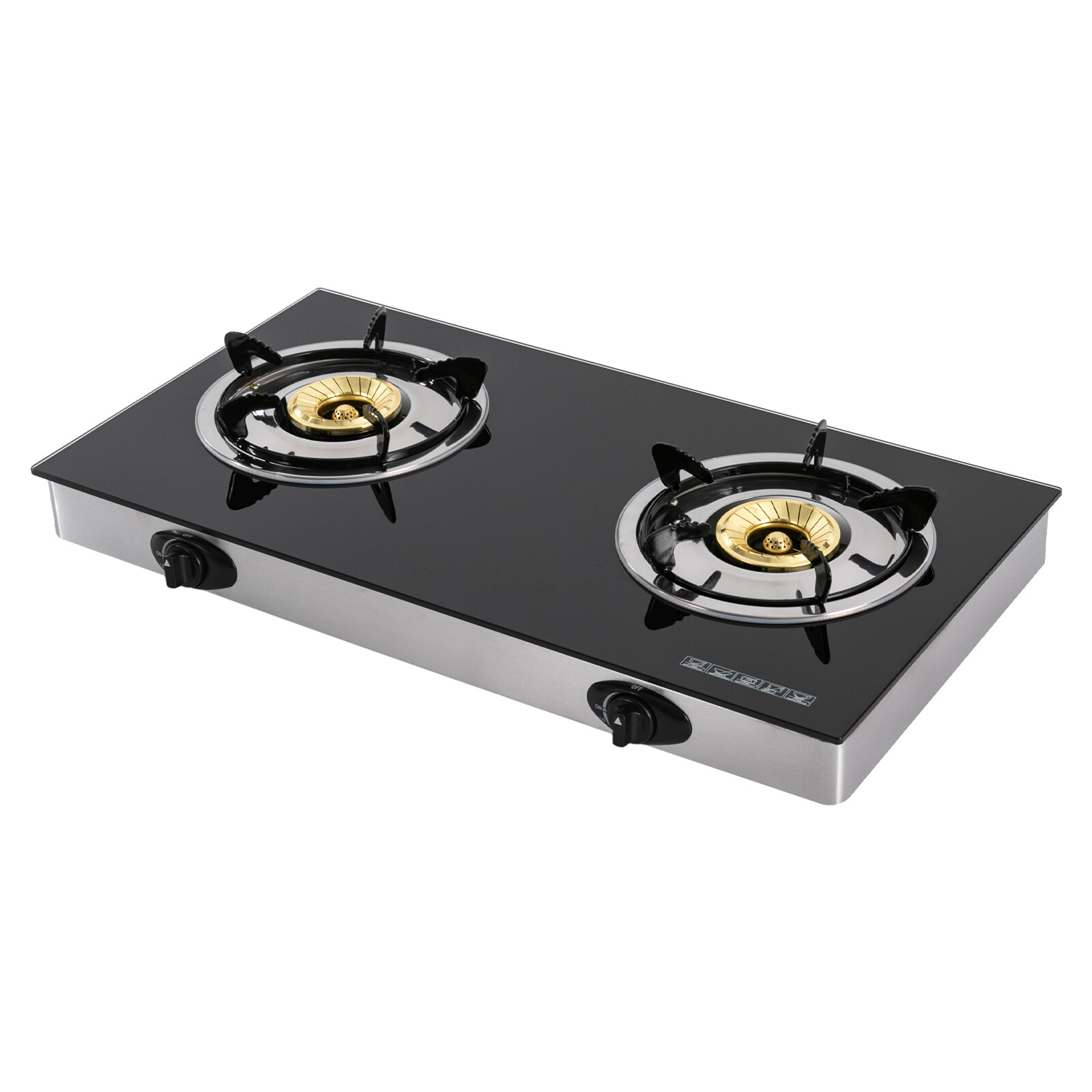 New Portable Auto Ignition LPG Stove 2-burner Gas Stove Countertop 2.5KW/h Black