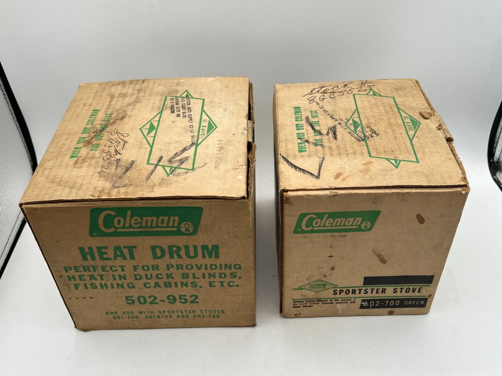 Vintage 1964 Coleman 502-700 Sportster Camp Stove & Heat Drum 502-952 w/ Boxes