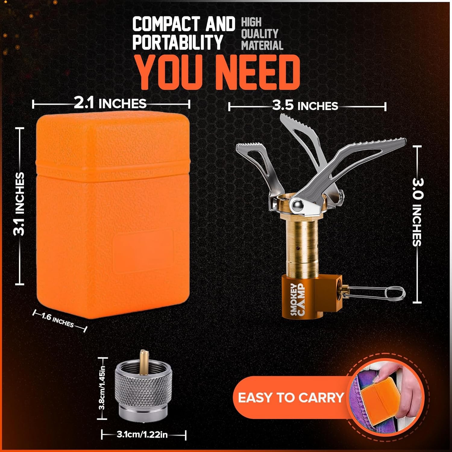 Mini 3000W Camping Stove, Ultralight Backpacking Camp Stove with a Carrying…