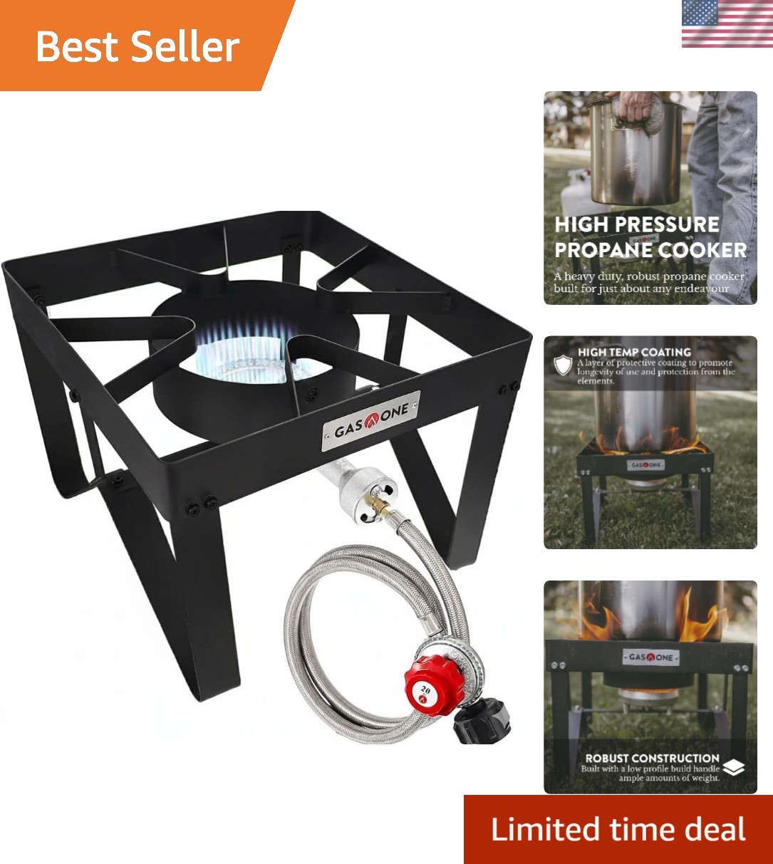 Portable High Pressure Camp Stove for Grilling & Boiling – Metal Construction