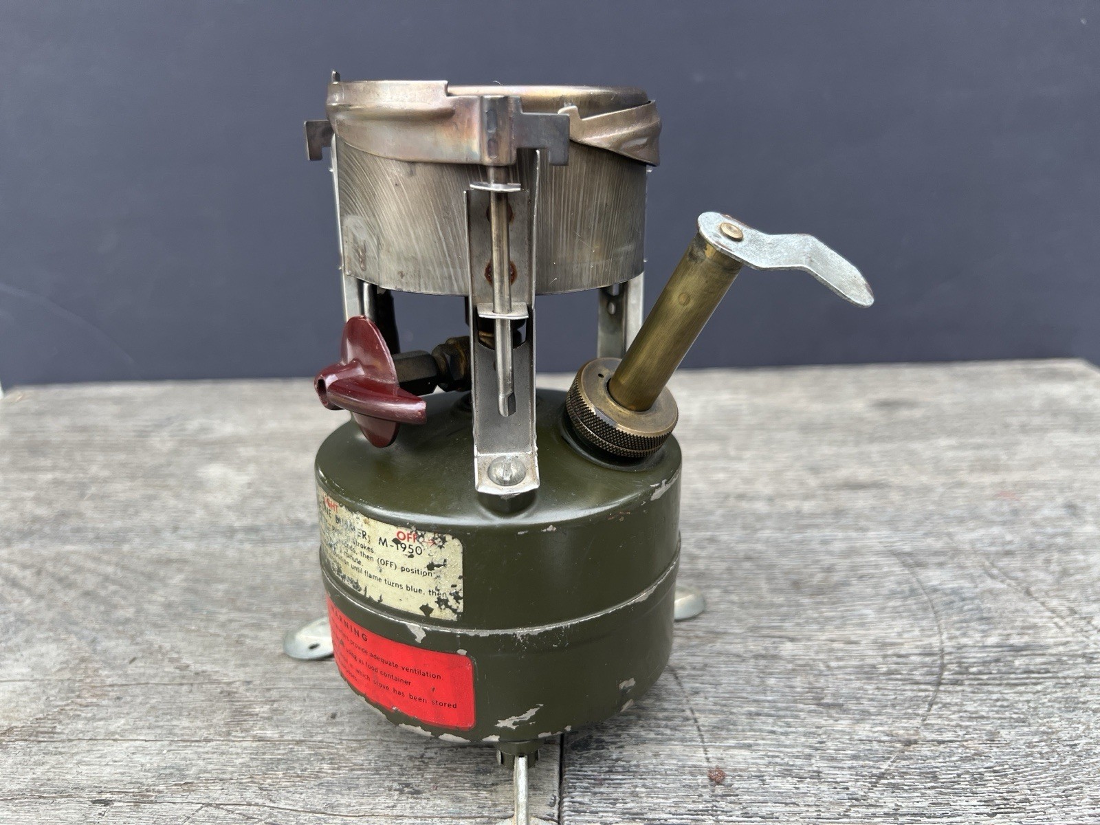 Vintage 1966 U.S. Military Rogers Akron M-1950 Gasoline Portable Camp Stove