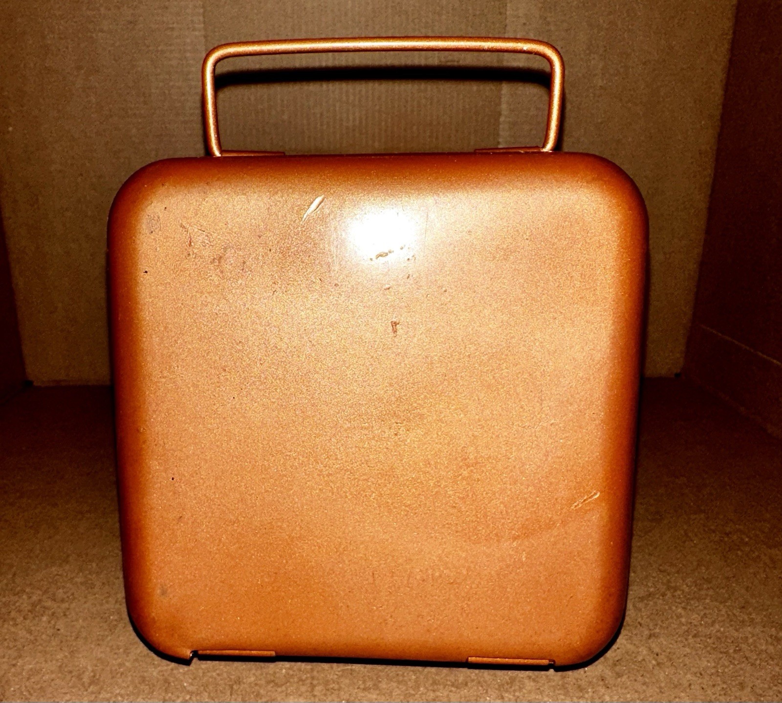 Vintage 1-Burner Pocket Gas Camping Stove Metal Brown Matte Carry Case