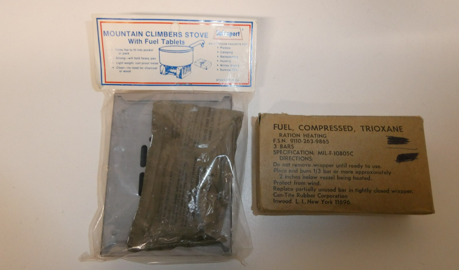 Safesport Mountain Climbers Stove W/ Fuel Bar Hiking, Camping, Survival Military