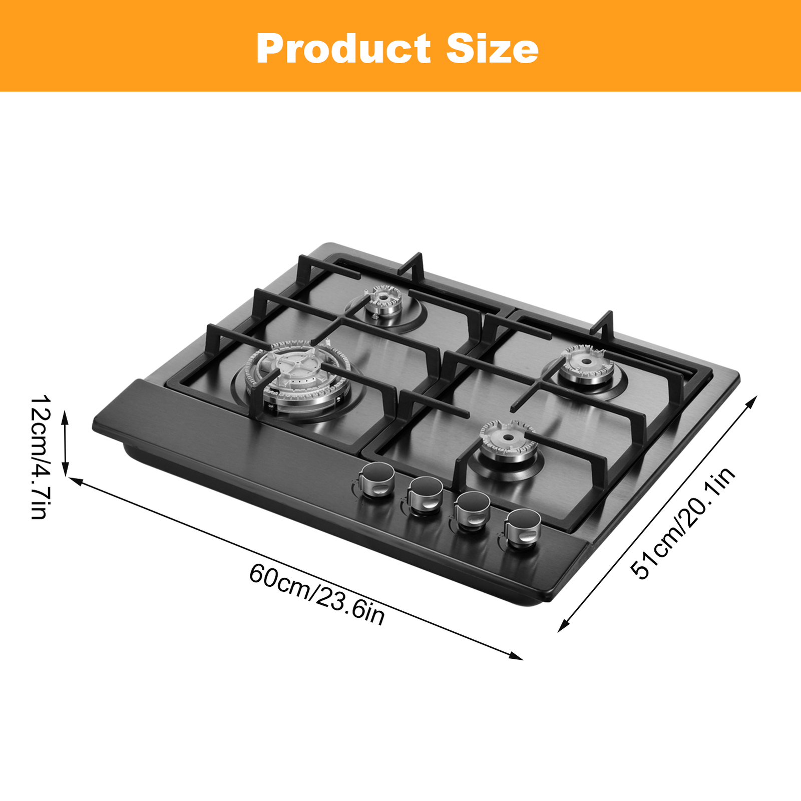 Gas Cooktop Stove Top 4 Burners NG/LPG Built-in Kitchen Gas Stove