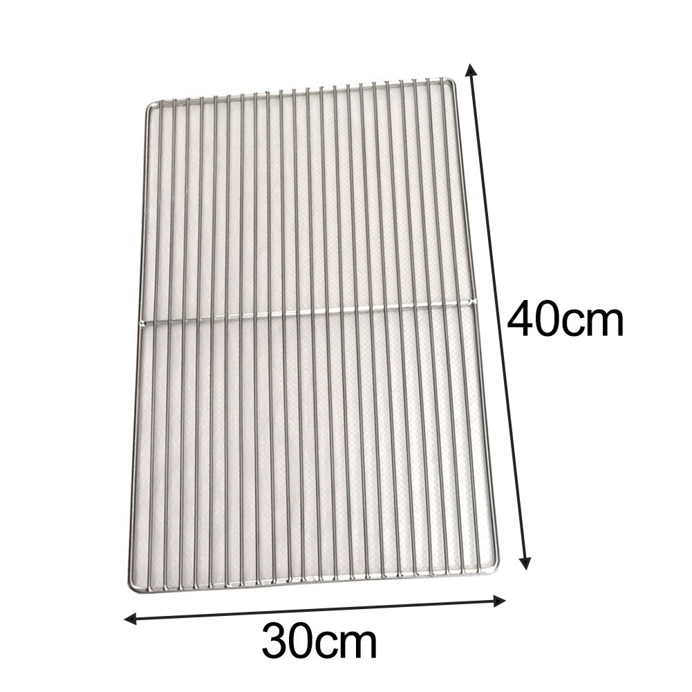 Stainless Steel Grill Tray 20x40cm Heat Resistant BBQ Grid for Camping