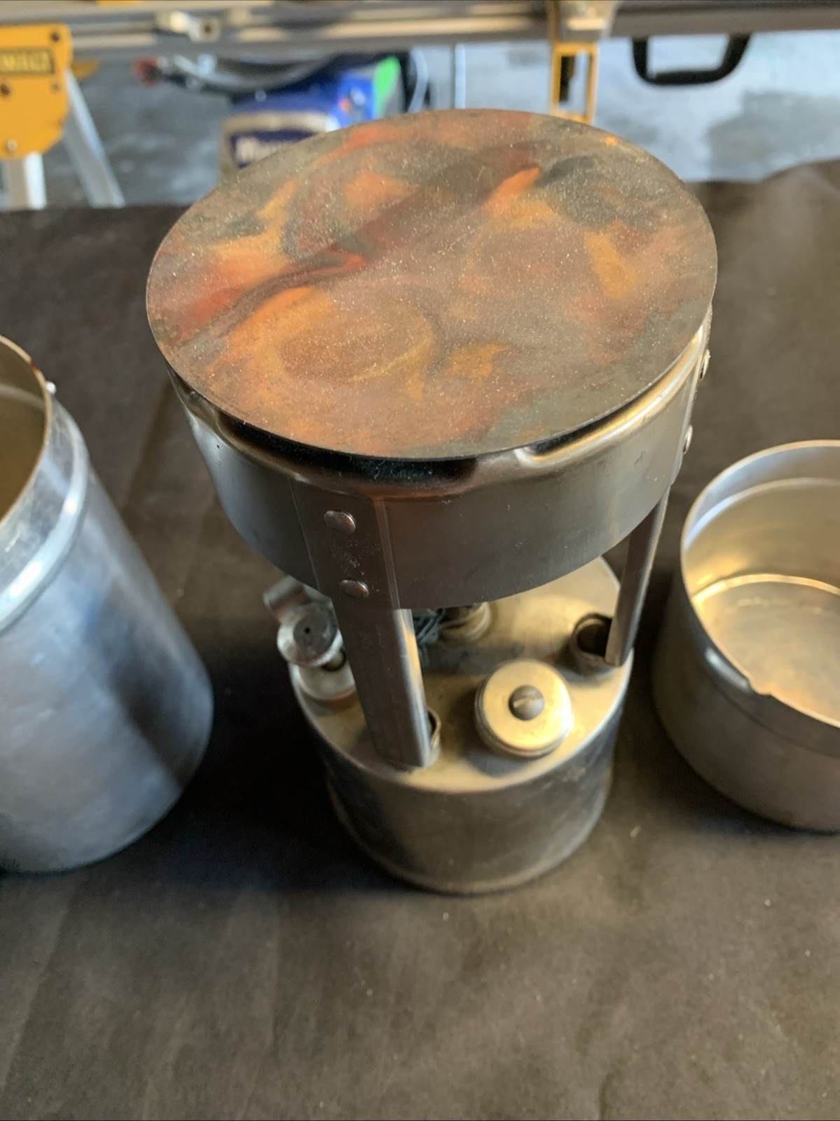 Vintage Coleman 530 Gasoline G.I. Pocket Camp Stove w/ Case, Funnel & Wrench A47